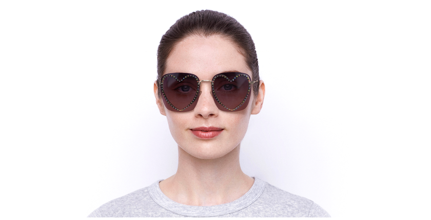 LUNETTES DE SOLEIL femme MARC493S doré - Vue de face
