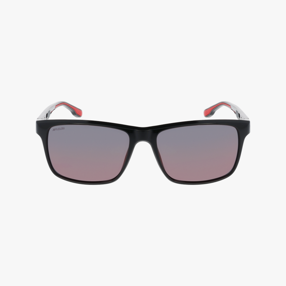 Lunettes de soleil homme ZION POLARIZED noir/rouge - Vue de face