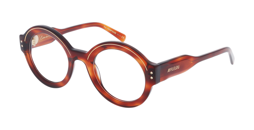 Lunettes de vue femme CARACTERES FIL D'OR PERSPICACE écaille/dorée - Vue de face