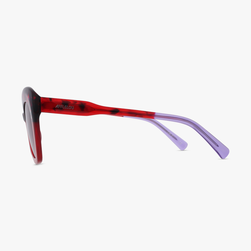 Lunettes de soleil femme MALICIEUSE rouge - Vue de face