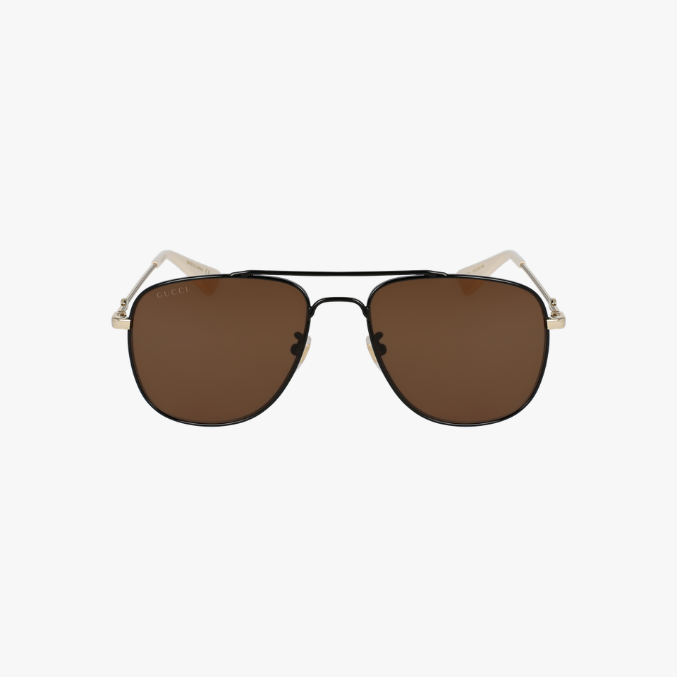 Lunettes de soleil homme GG0514S noir/dorée - Vue de face