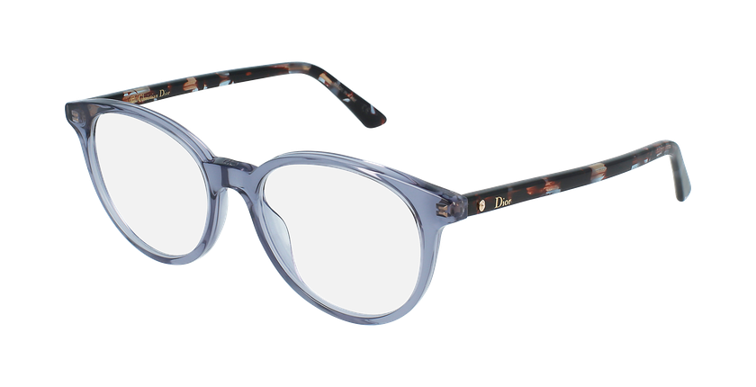 LUNETTES DE VUE femme MONTAIGNE47 bleu/écaille - vue de 3/4