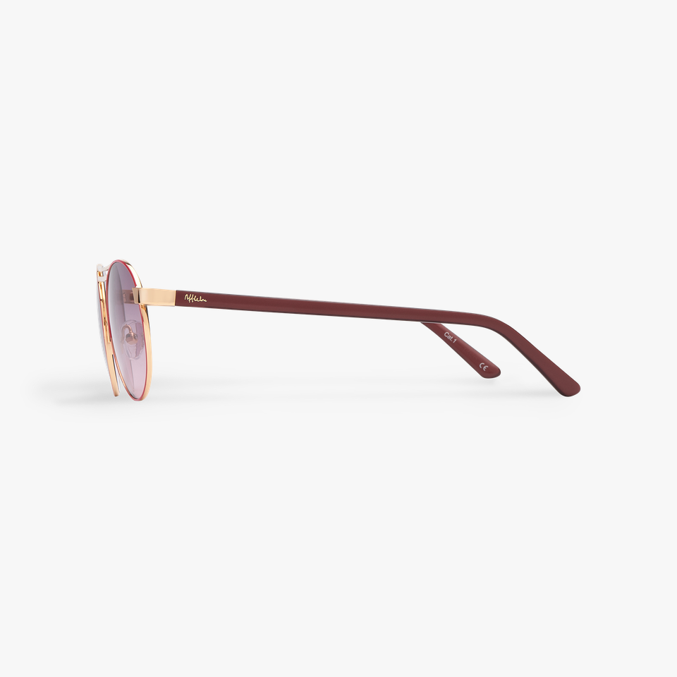 Lunettes de soleil femme ROMY rose/dorée - Vue de côté