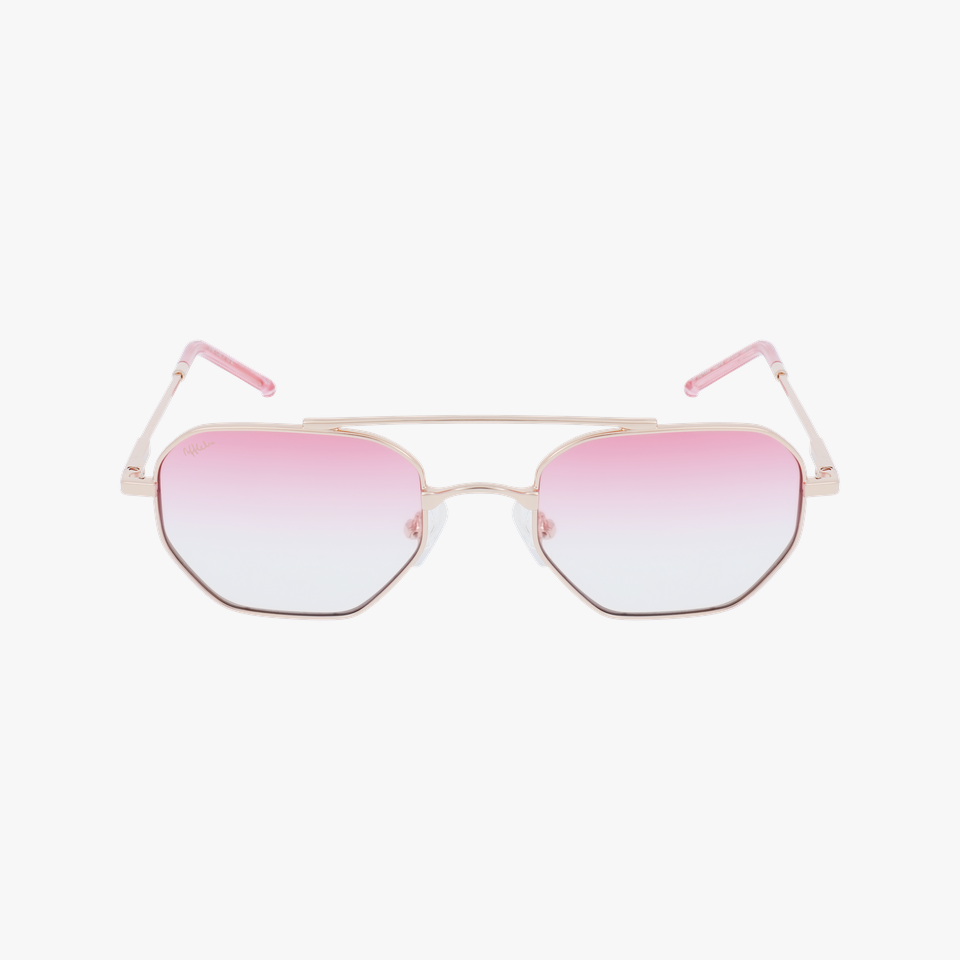 Lunettes de soleil CERVIN dorée/rose - Vue de face