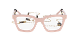 Lunettes de vue femme CARACTÈRES MYSTERIEUSE rose/dorée - Vue de face