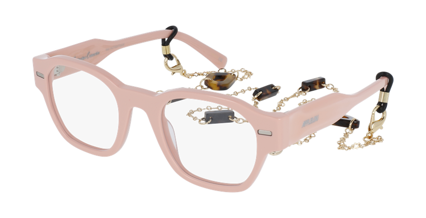 Lunettes de vue femme CARACTÈRES AUTHENTIQUE rose/dorée - Vue de face