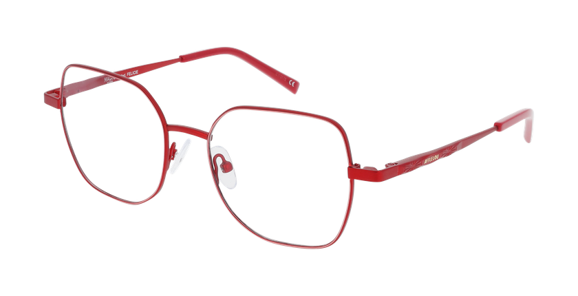 Lunettes de vue femme FELICIE rouge/rose - Vue de face