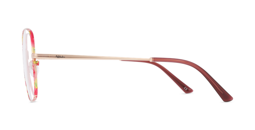 Lunettes de vue femme NIKITA rose/dorée - Vue de face