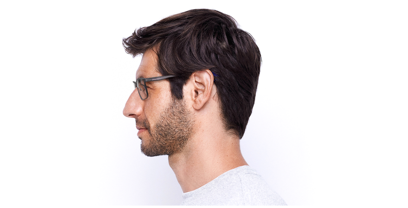 LUNETTES DE VUE homme 8047 gris/bleu - Vue de côté