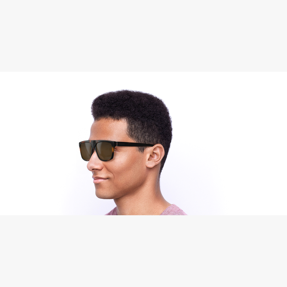 Lunettes de soleil homme GG0450S écaille - Vue de 3/4