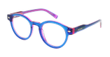 Lunettes de vue femme CARACTÈRES DISCRÈTE bleu - Vue de face