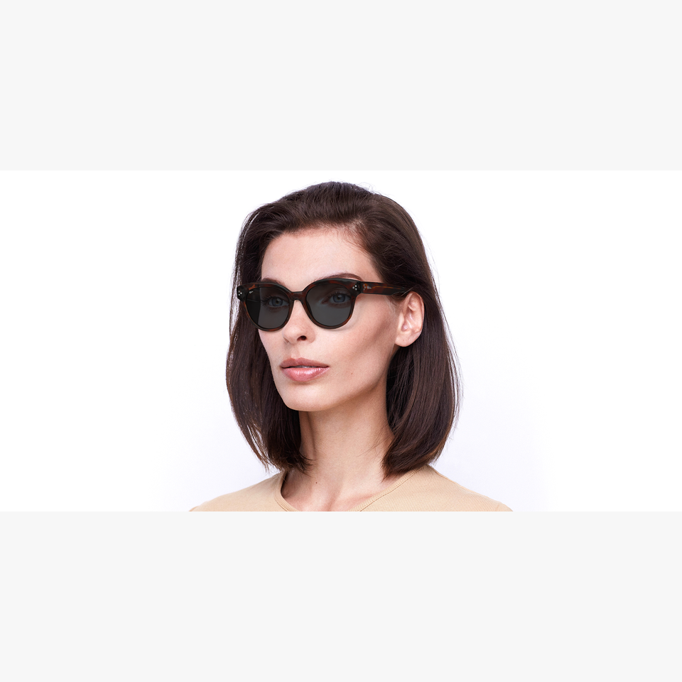 Lunettes de soleil femme DEVI écaille/rose - Vue de face
