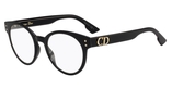 Lunettes de vue femme DIORCD3 noir/bleu - Vue de 3/4