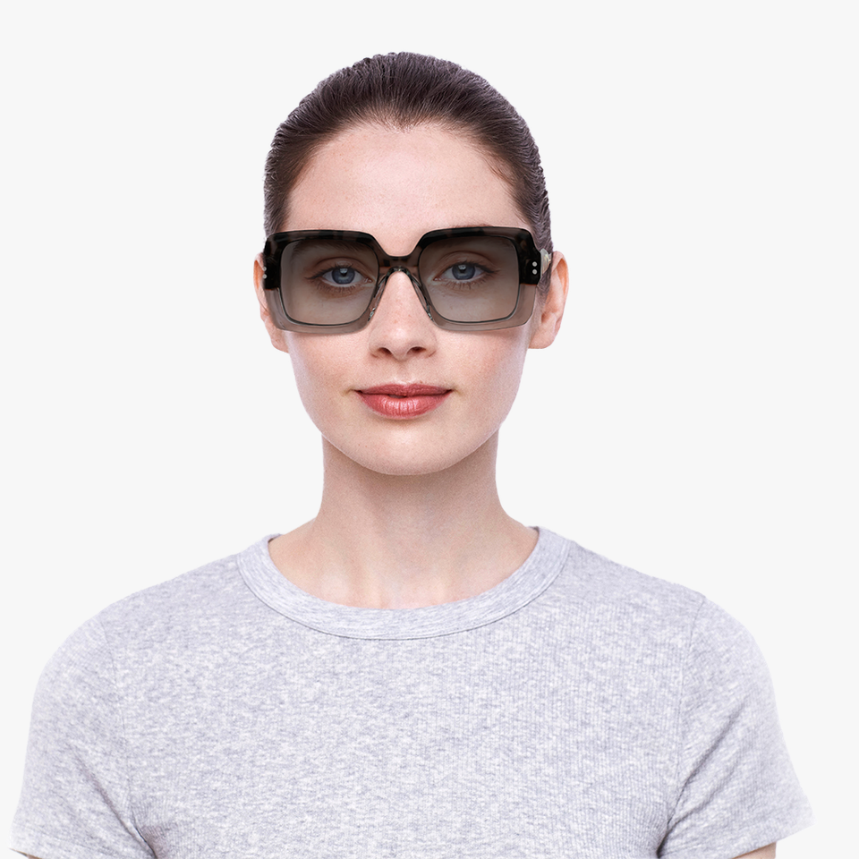 Lunettes de soleil femme PRECIEUSE vert/écaille - Vue de face