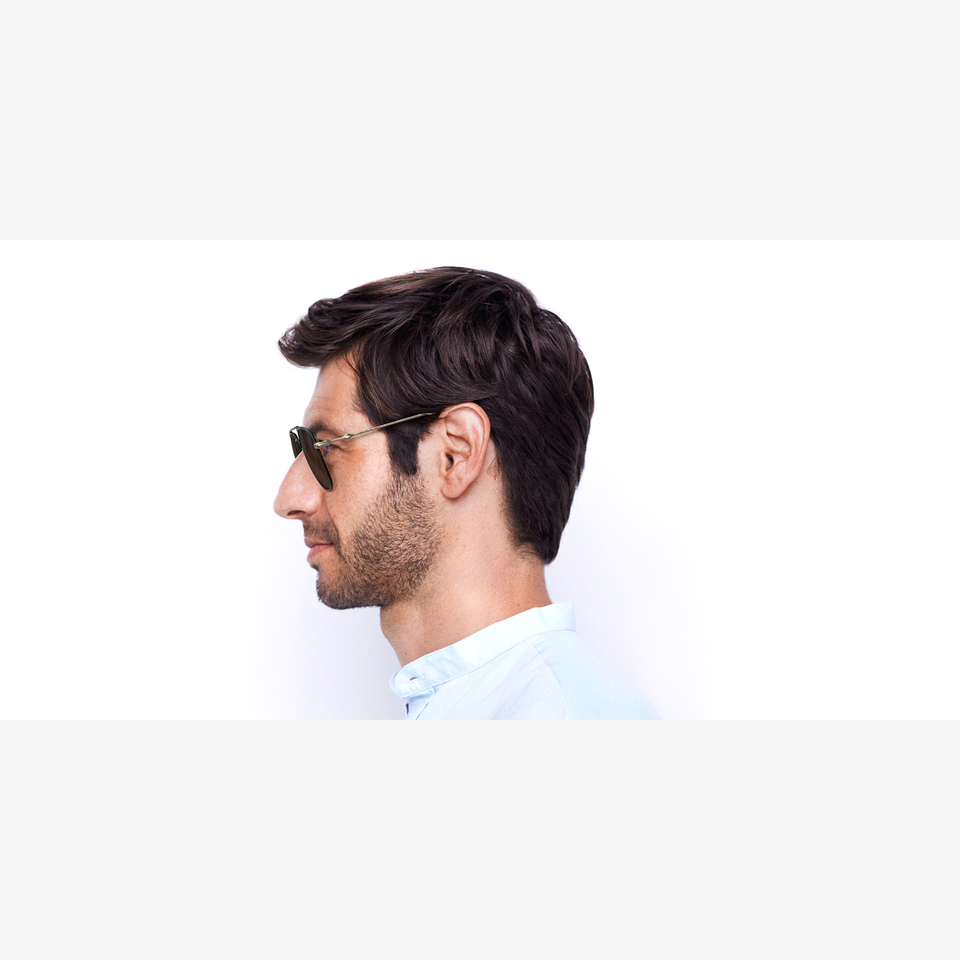 Lunettes de soleil homme GG0514S noir/dorée - Vue de côté