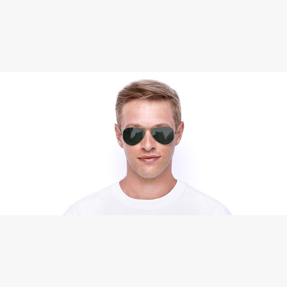 Lunettes de soleil AVIATOR L dorée - Vue de face