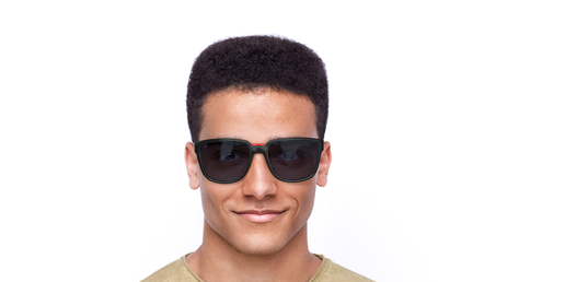 LUNETTES DE SOLEIL homme BERTO noir/rouge