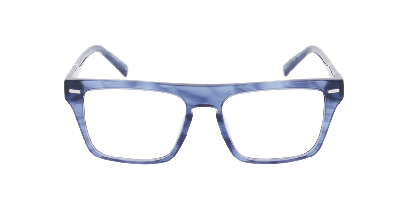Lunettes de vue homme CARACTÈRES CURIEUX bleu/bleu cristal - Vue de face