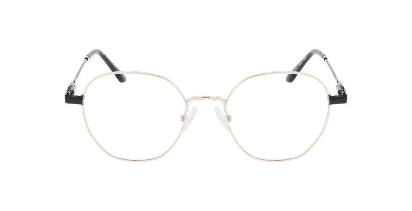Lunettes de vue femme AMANDINE noir/dorée - Vue de face