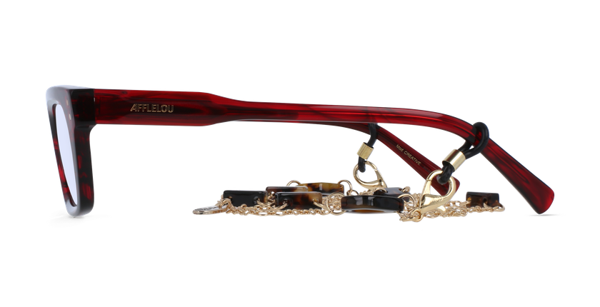 Lunettes de vue femme CARACTÈRES CRÉATIVE rouge marbré - Vue de face