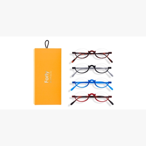 Lunettes de vue FORTY COFFRET 01 +1.25 orange Vue de face