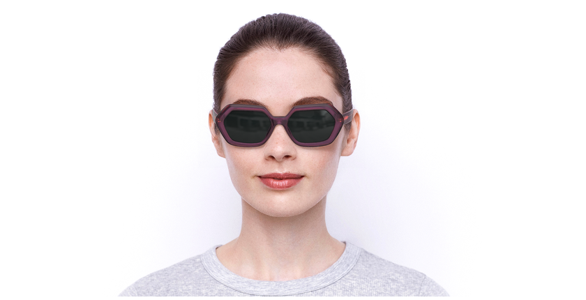 LUNETTES DE SOLEIL femme ROSELYN bleu cristal - Vue de face