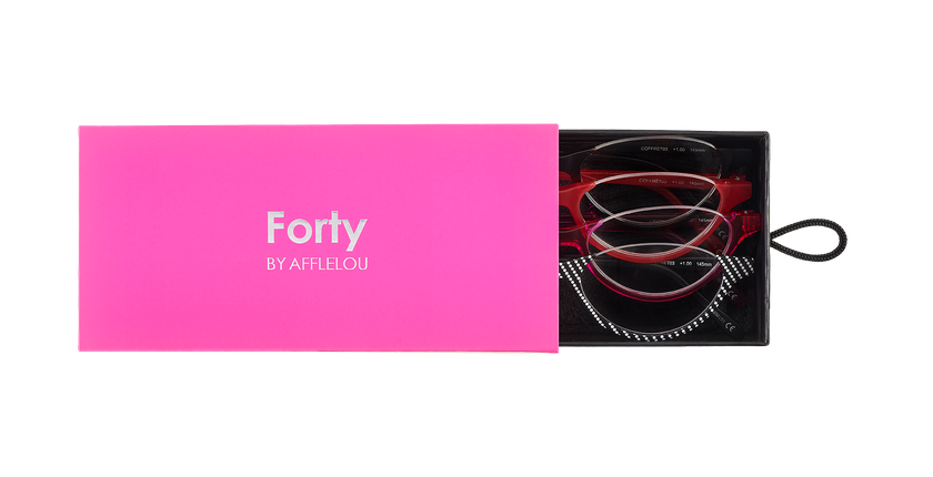 LUNETTES DE VUE FORTY COFFRET 03 rose - Vue de face