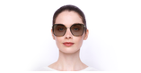 LUNETTES DE SOLEIL femme LO685S doré - Vue de face