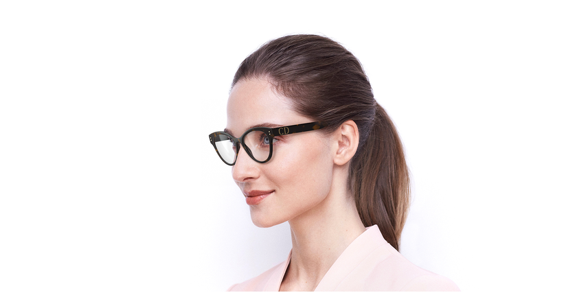 Lunettes de vue femme DIORCD4 écaille - Vue de 3/4