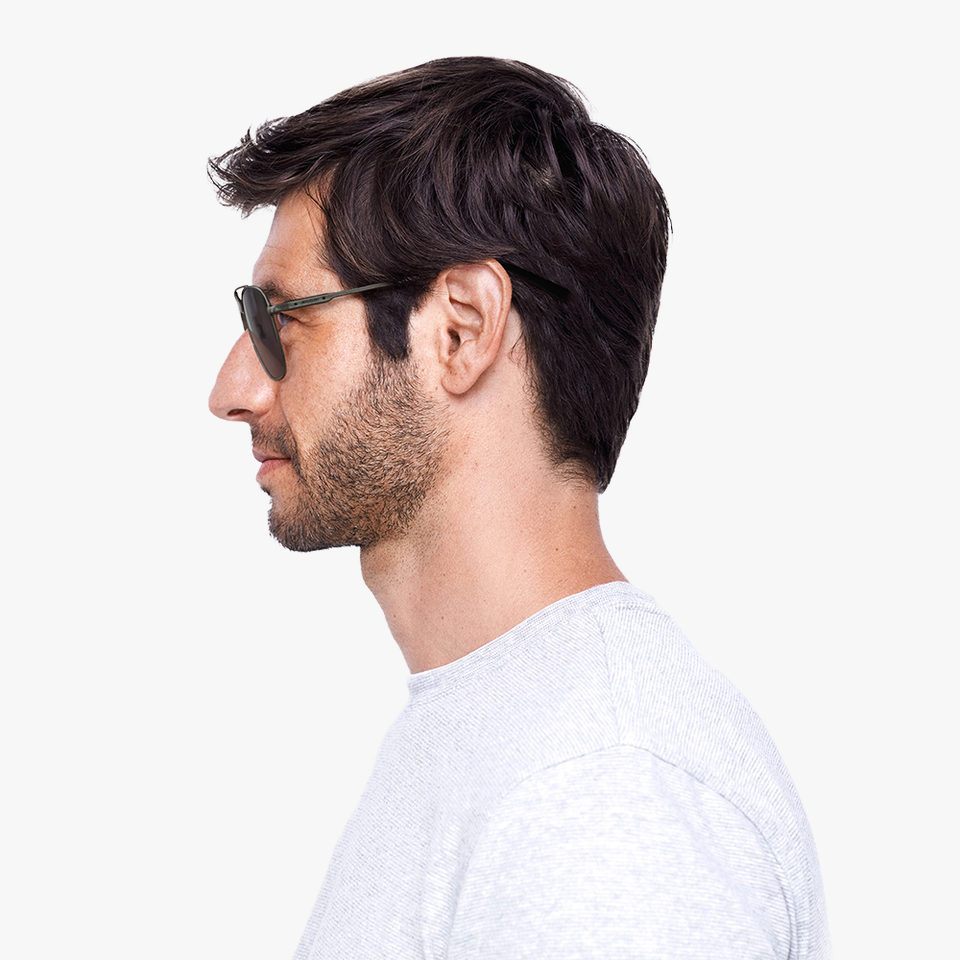 Lunettes de soleil homme KINGSLEY argenté - Vue de face