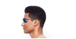 LUNETTES DE SOLEIL homme Leisure bleu - Vue de côté