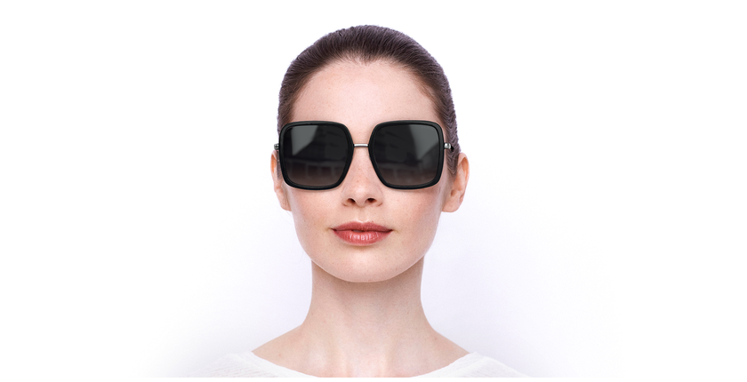 LUNETTES DE SOLEIL femme GU7602 noir - Vue de face