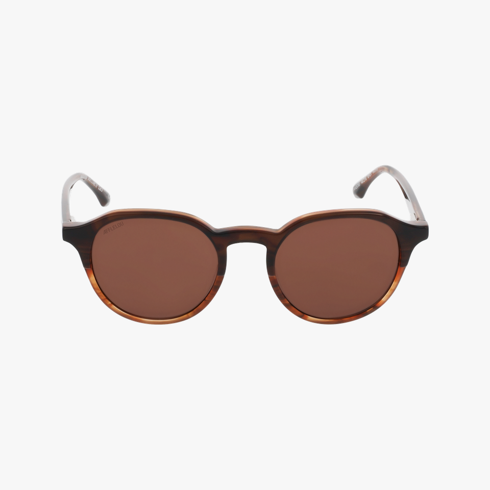 Lunettes de soleil homme COMETE marron - Vue de face