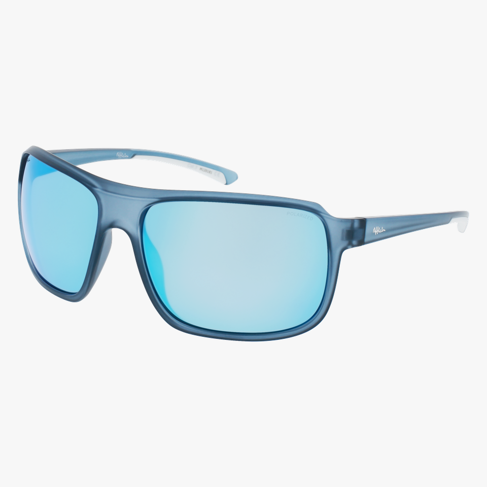 Lunettes de soleil homme MASON bleu foncé mat/blanc - Vue de face
