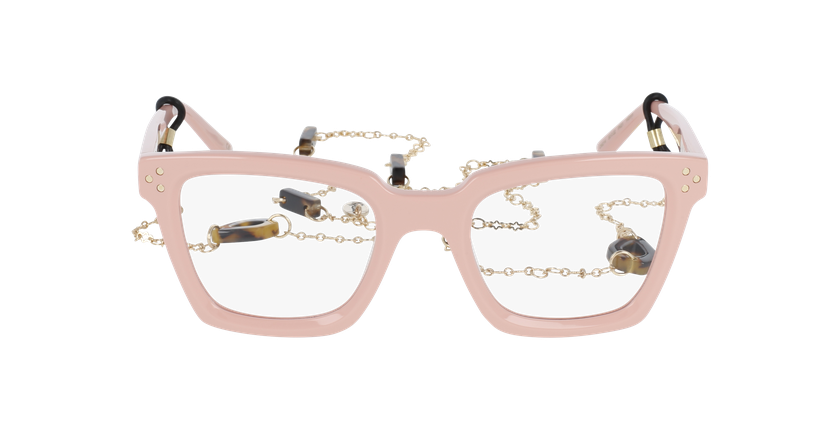 Lunettes de vue femme CARACTÈRES MYSTERIEUSE rose/dorée - Vue de face