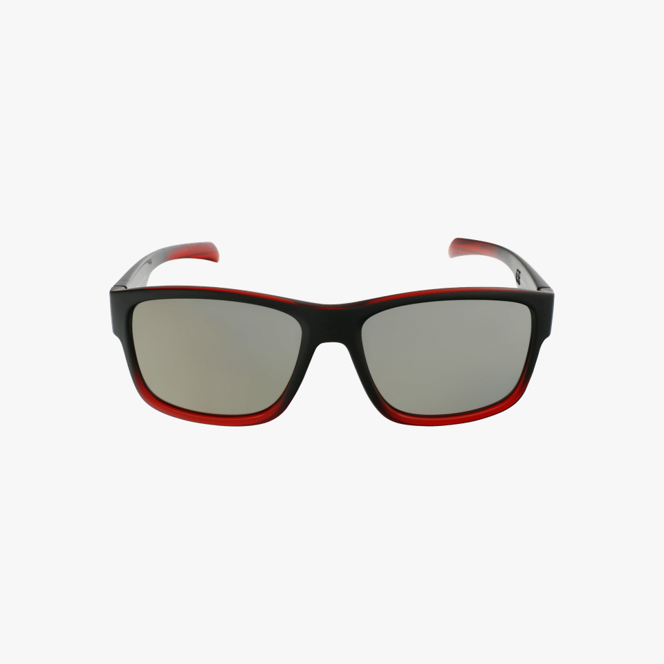 Lunettes de soleil homme Drum noir/rouge - Vue de face
