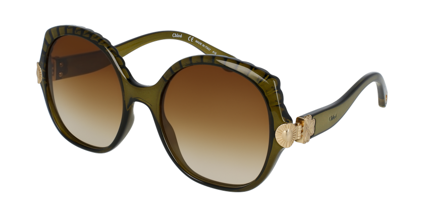 LUNETTES DE SOLEIL femme CE749S vert/marron - vue de 3/4