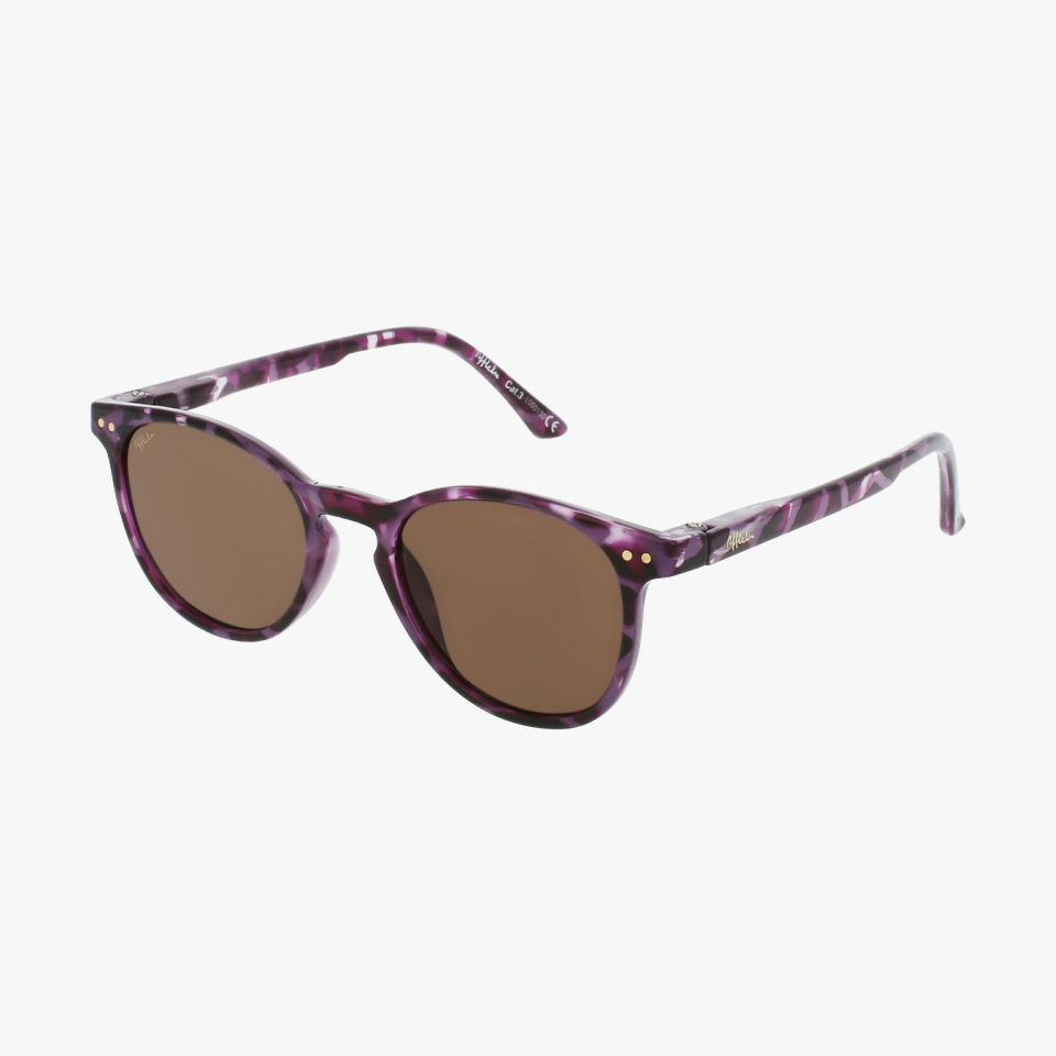 Lunettes de soleil enfant FELIZ écaille/violet - Vue de 3/4