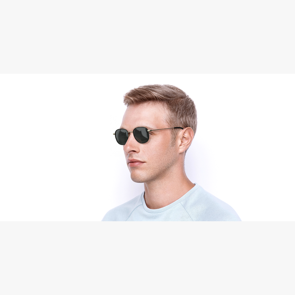 Lunettes de soleil SL 361 noir/dorée - Vue de 3/4