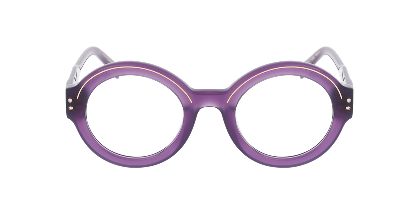 Lunettes de vue femme CARACTERES FIL D'OR PERSPICACE violet/dorée - Vue de face