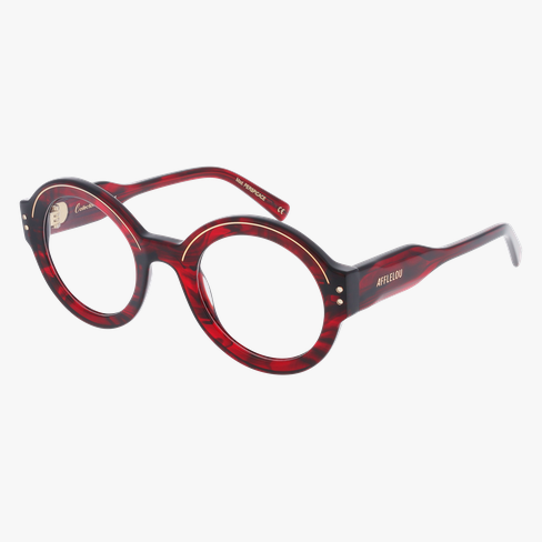 Lunettes de vue femme CARACTERES FIL D'OR PERSPICACE rouge