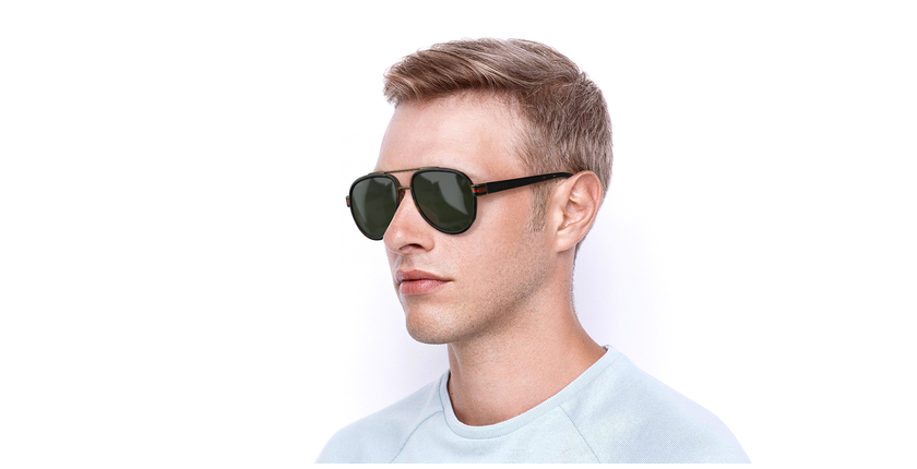 LUNETTES DE SOLEIL homme GG0447S écaille - vue de 3/4
