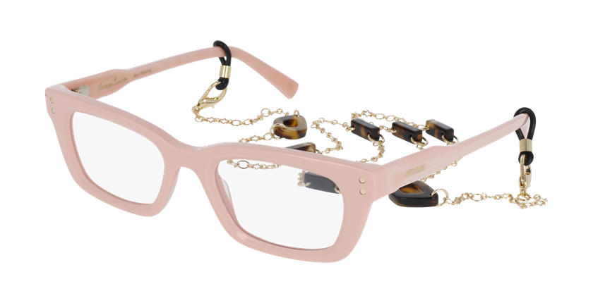 Lunettes de vue femme CARACTÈRES CRÉATIVE rose/dorée - Vue de face