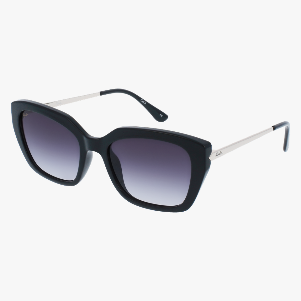 Lunettes de soleil femme MINA noir/dorée - Vue de face