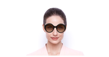 LUNETTES DE SOLEIL femme GG0797S noir - Vue de face