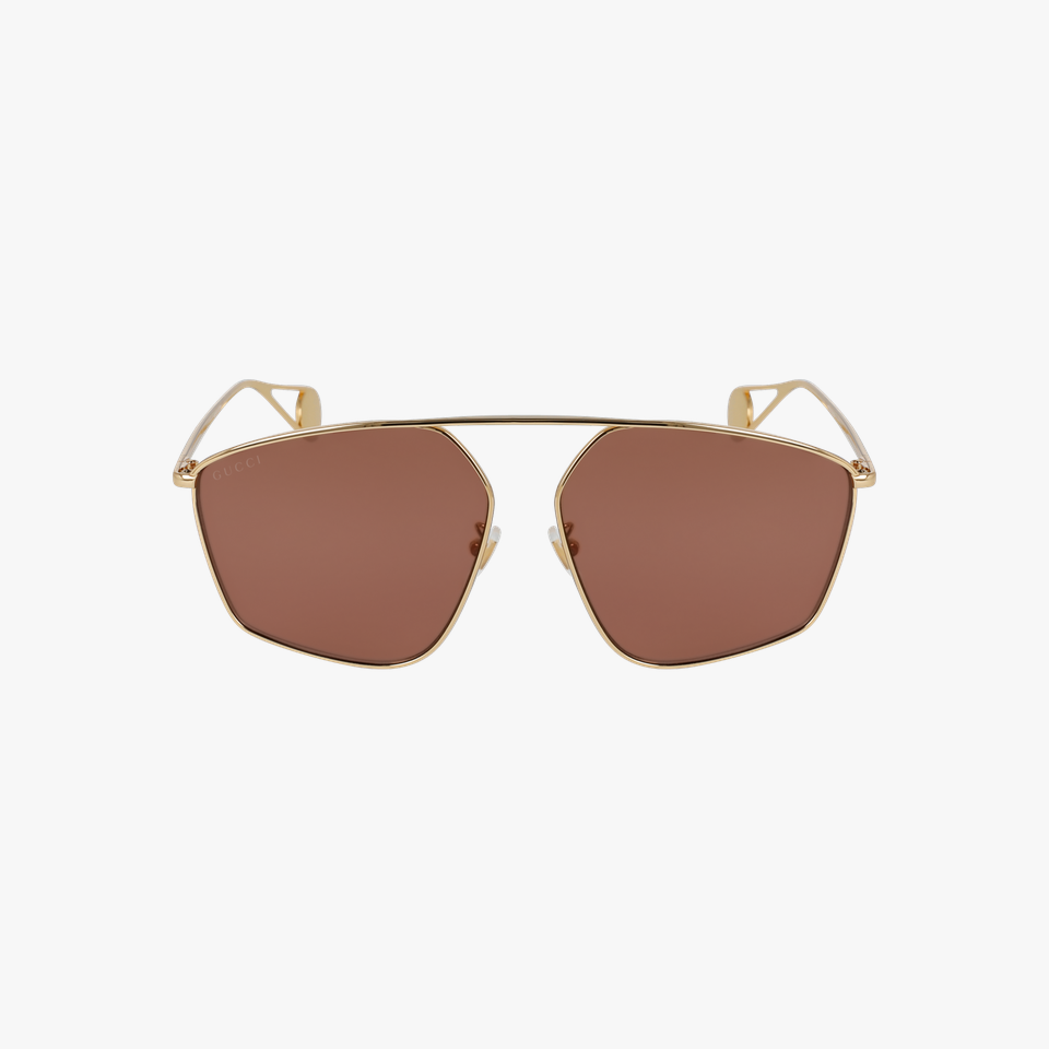 Lunettes de soleil femme GG0437SA dorée - Vue de face
