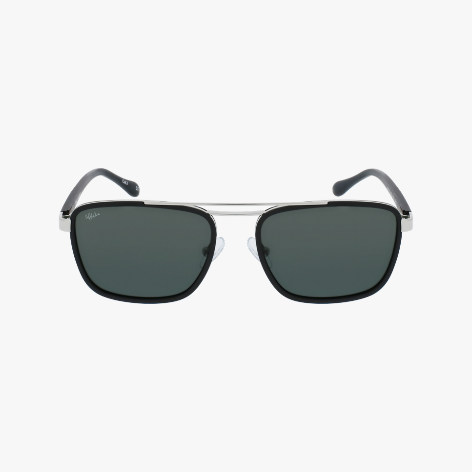 Lunettes de soleil homme MARCELLO noir/argenté - Vue de face