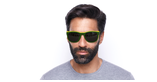 LUNETTES DE SOLEIL Skyline vert/jaune - Vue de face