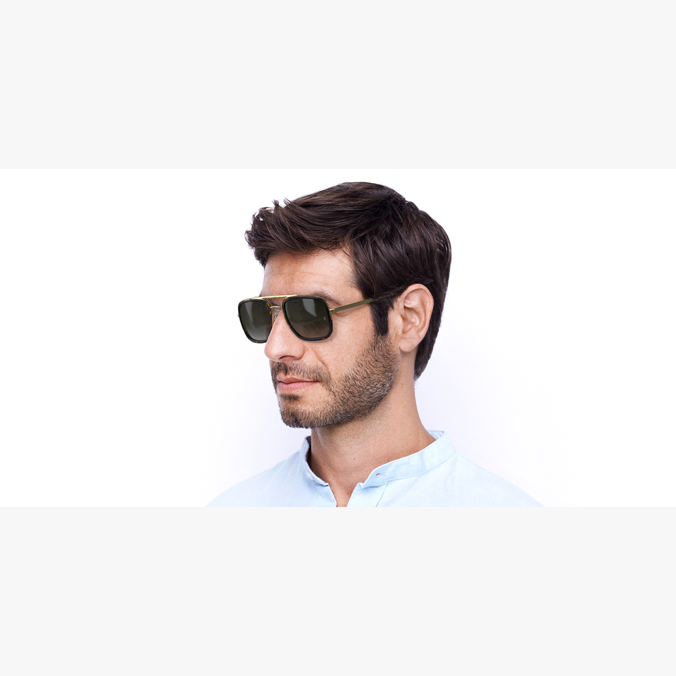 Lunettes de soleil homme DB 7002/S dorée/écaille - Vue de 3/4