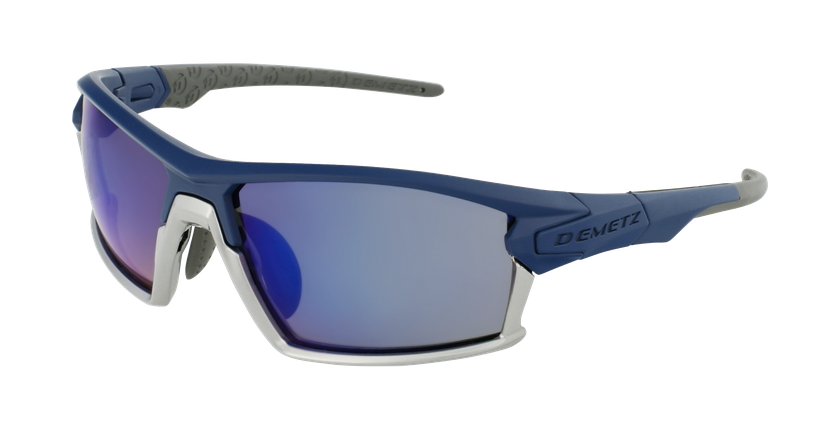 LUNETTES DE SOLEIL homme Mud bleu/argenté - vue de 3/4